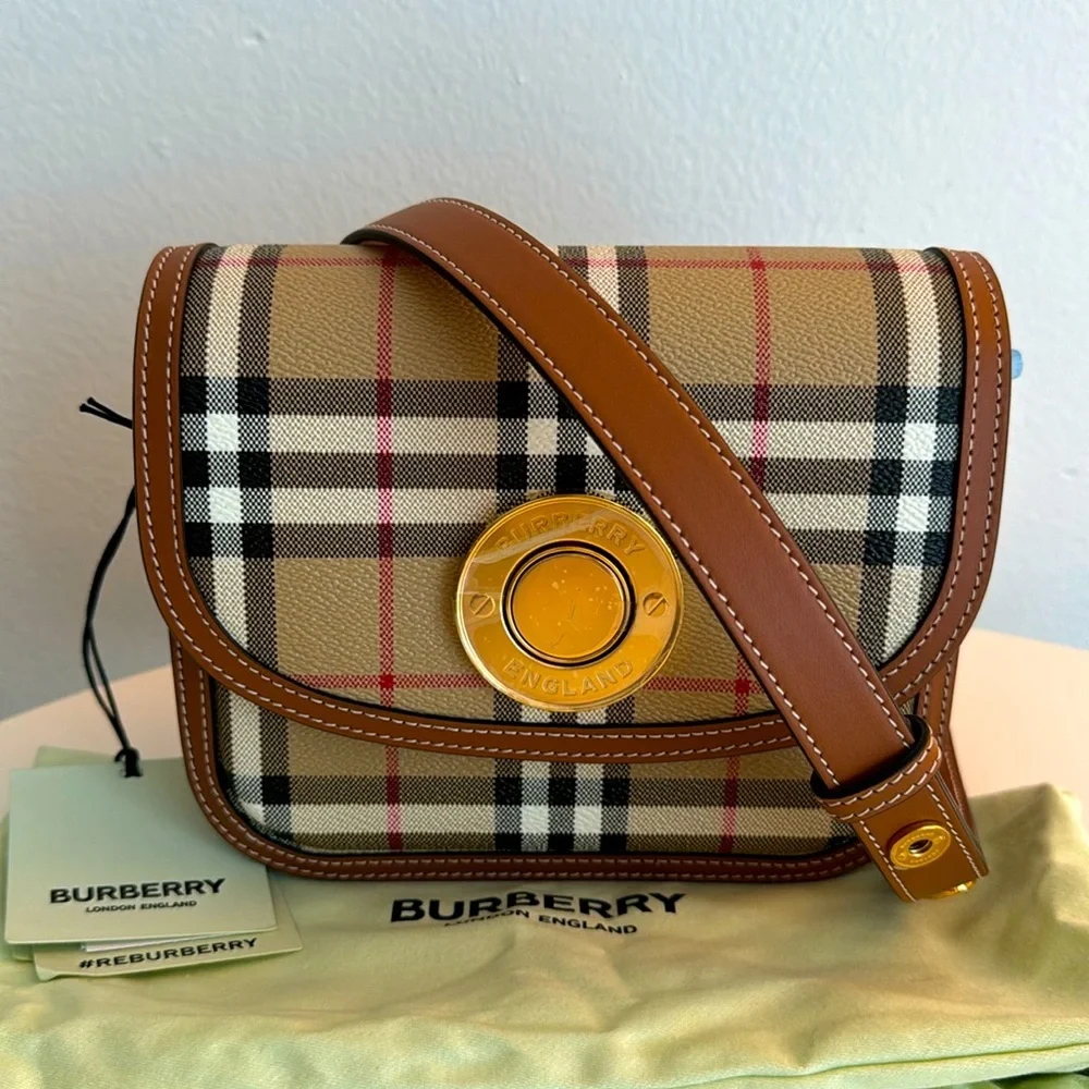 New BURBERRY Vintage Check Crossbody Bag Purse w/ Strap & Dustbag - Picture 1 of 12